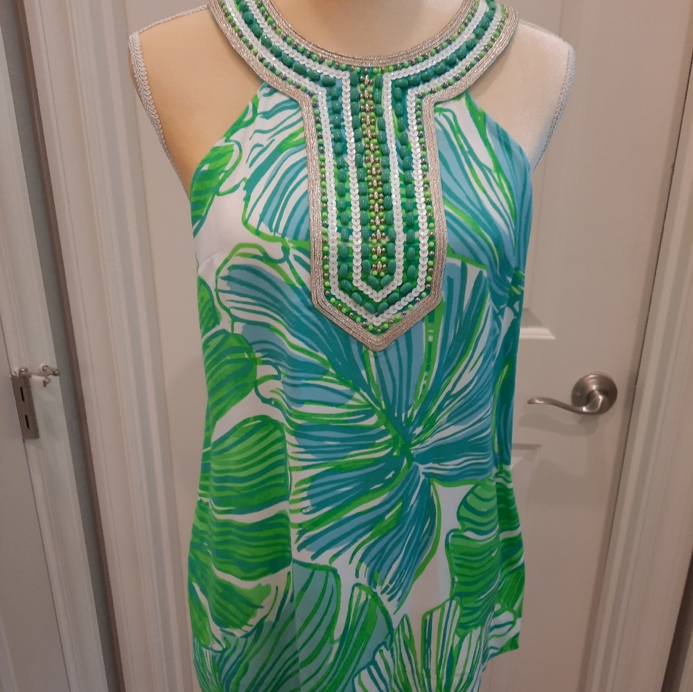 EUC Lilly Pulitzer Beaded Halter top size S